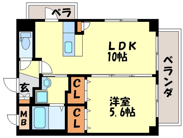 ラヴェリテ筑紫通りの物件間取画像